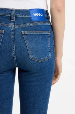 Skinny-fit jeans in medium-blue stretch denim