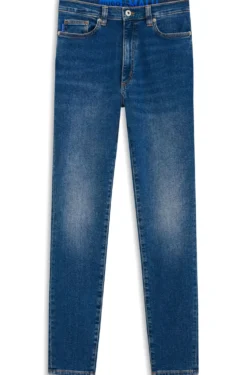 Skinny-fit jeans in medium-blue stretch denim