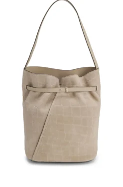 Sleek leather shoulder bag with smooth finish
