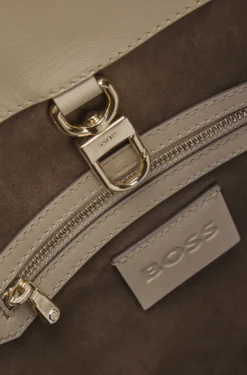 Sleek leather shoulder bag with smooth finish