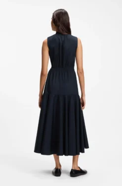 Sleeveless dress in cotton poplin