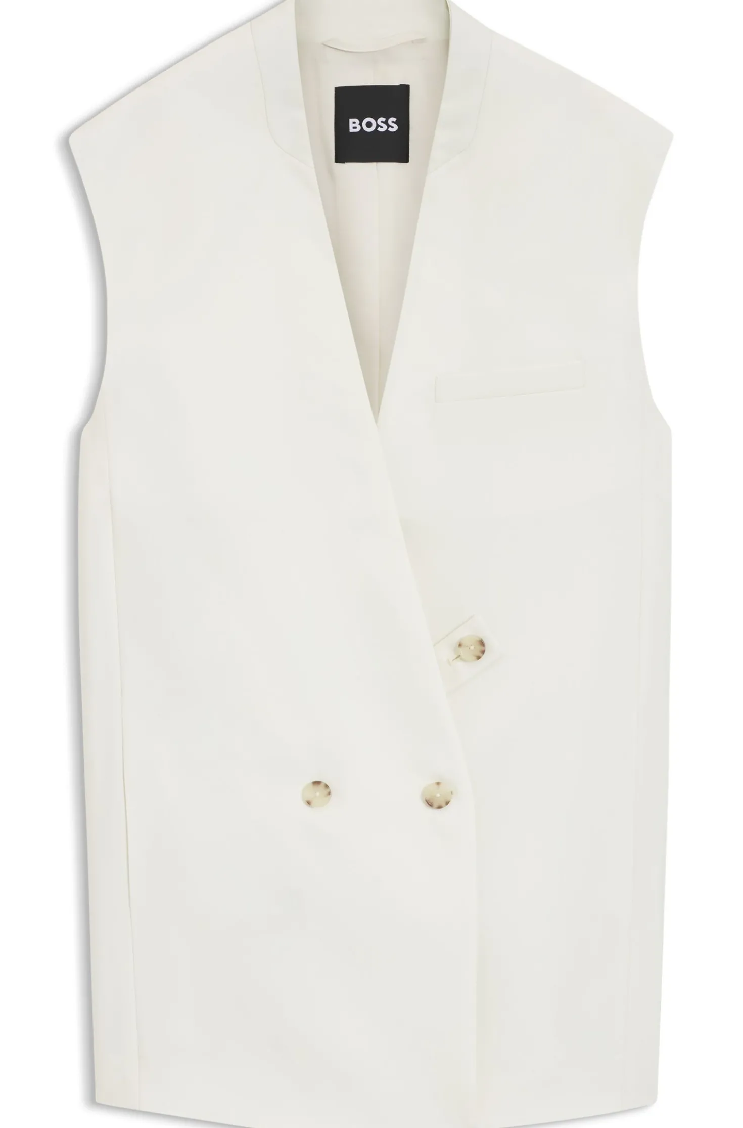 Sleeveless relaxed-fit blazer in a wool blend