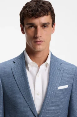 Slim-fit blazer in a patterned virgin-wool blend