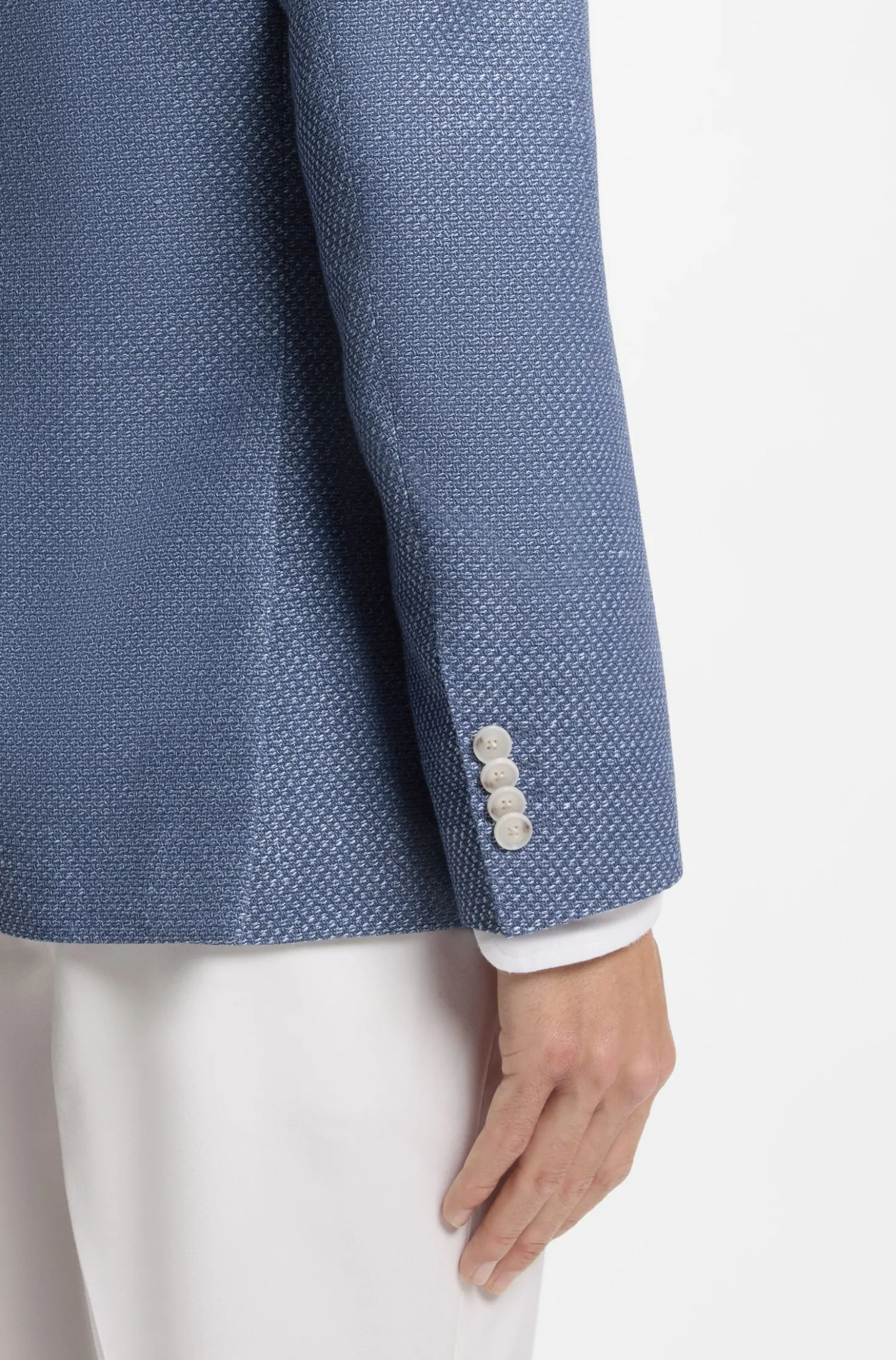Slim-fit blazer in a patterned virgin-wool blend