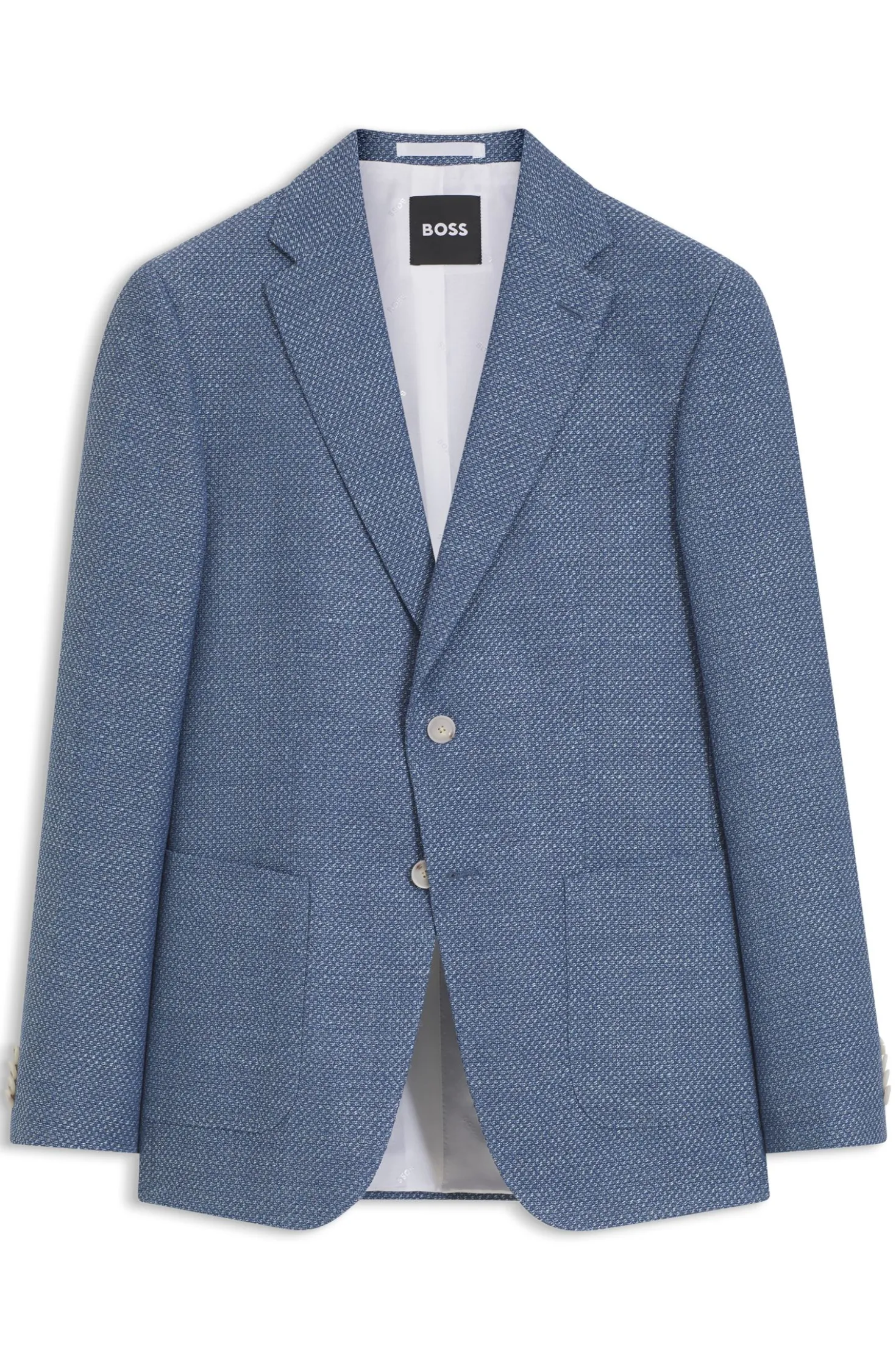 Slim-fit blazer in a patterned virgin-wool blend
