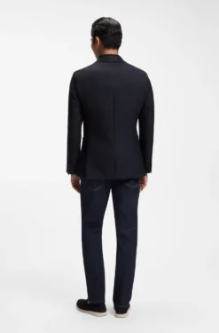 Slim-fit blazer in checked virgin wool