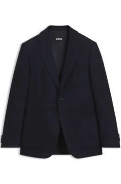 Slim-fit blazer in checked virgin wool
