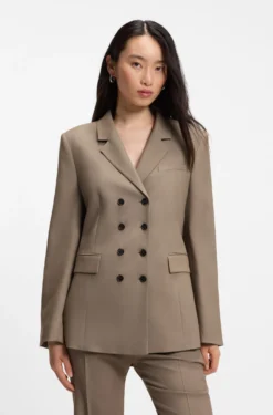 Slim-fit blazer in gabardine twill