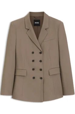 Slim-fit blazer in gabardine twill