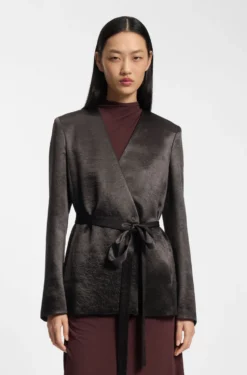 Slim-fit blazer in lustrous twill