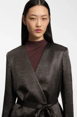 Slim-fit blazer in lustrous twill