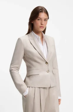Slim-fit blazer in melange flannel