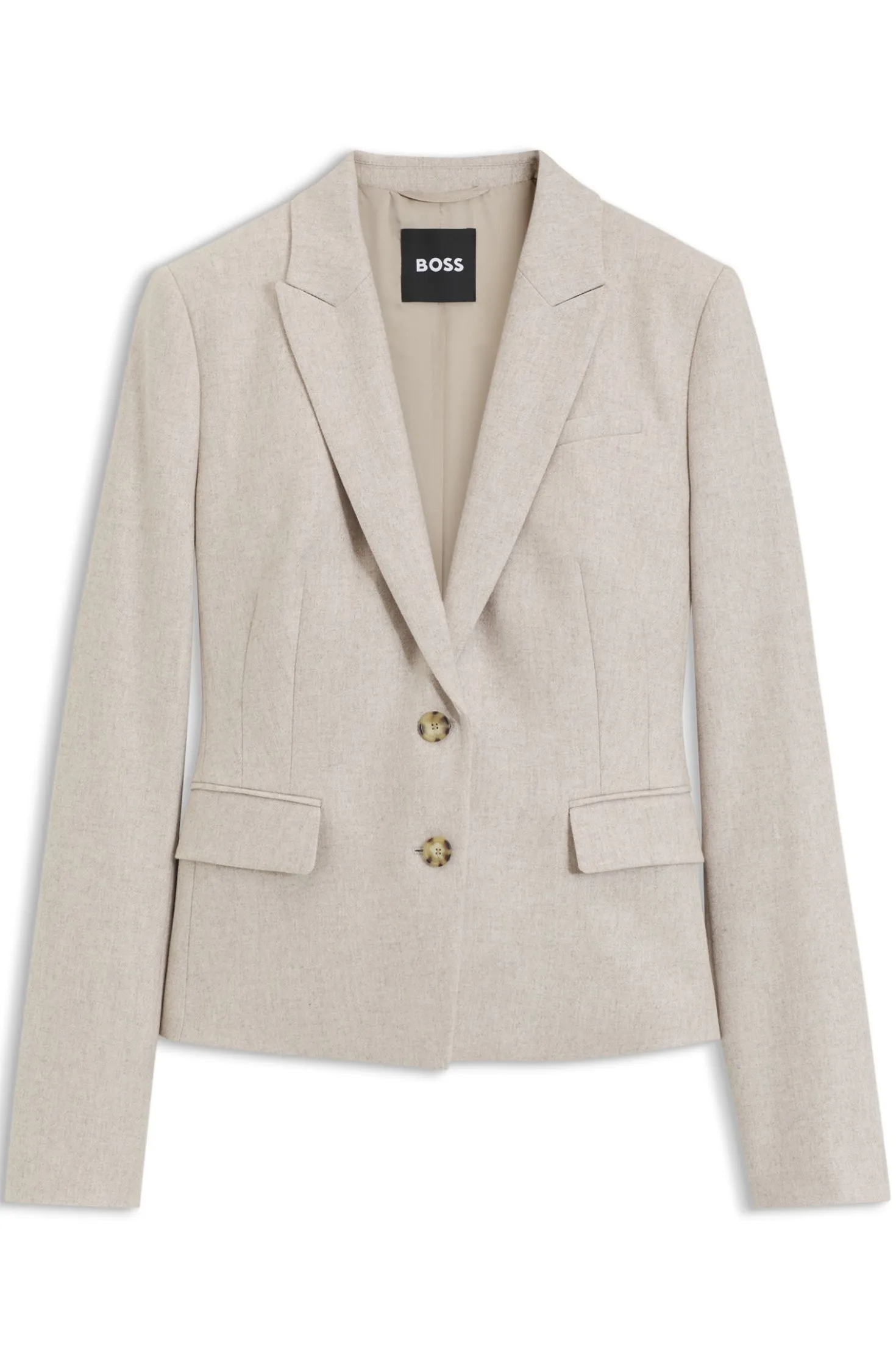 Slim-fit blazer in melange flannel