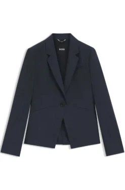 Slim-fit blazer in melange virgin wool