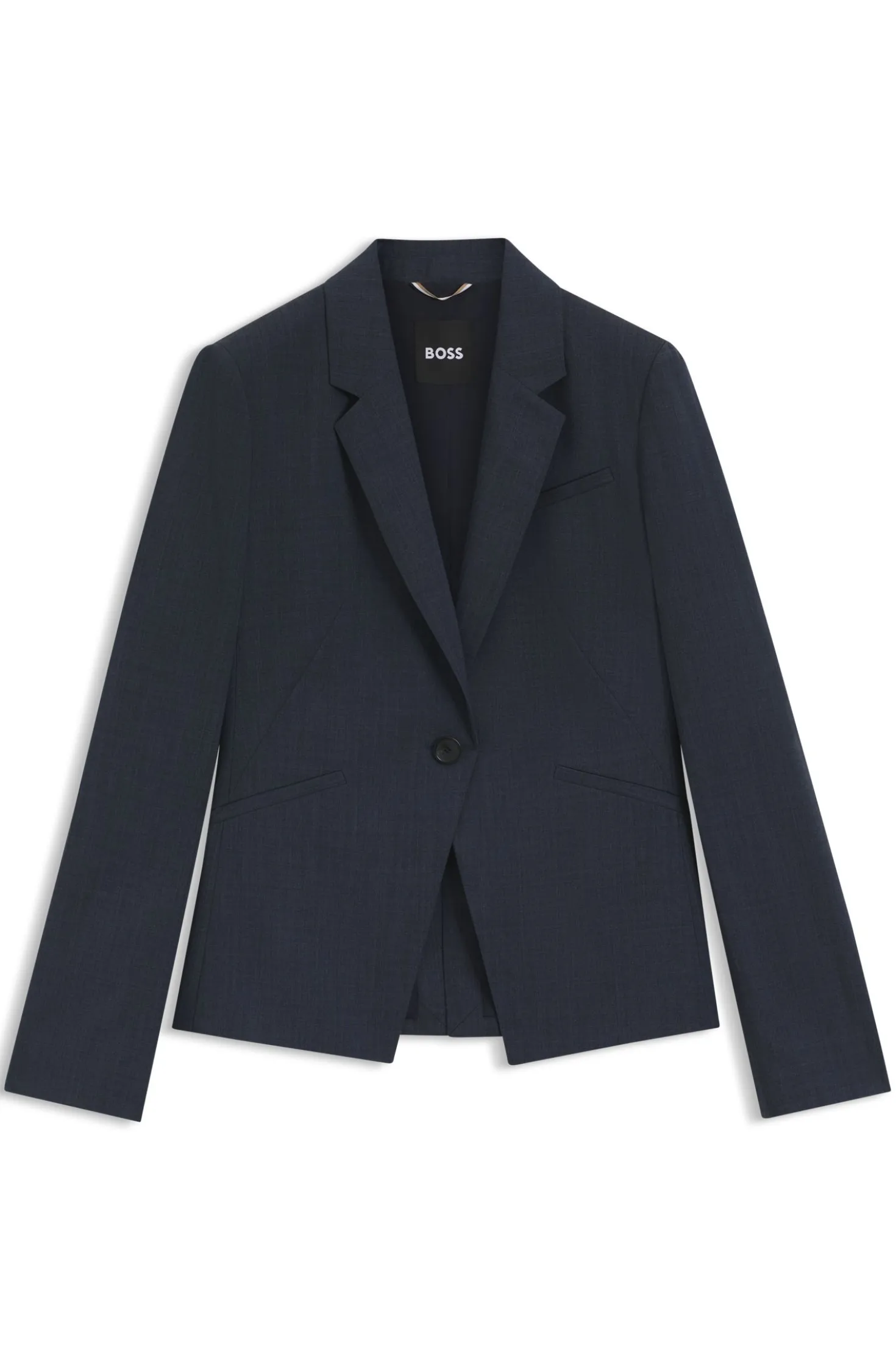 Slim-fit blazer in melange virgin wool