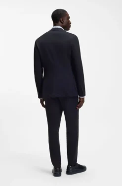 Slim-fit blazer in micro-patterned stretch jersey