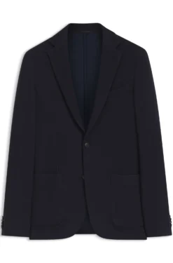 Slim-fit blazer in micro-patterned stretch jersey