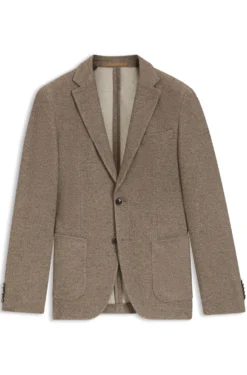 Slim-fit blazer in micro-patterned cotton