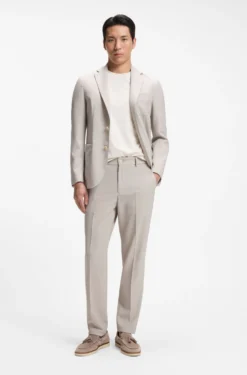 Slim-fit blazer in micro-patterned virgin wool