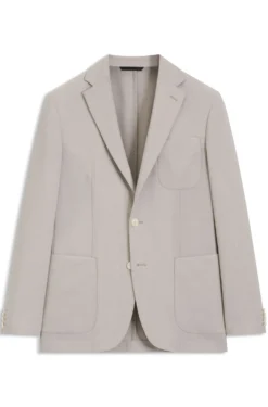 Slim-fit blazer in micro-patterned virgin wool