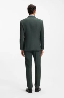 Slim-fit blazer in patterned stretch wool