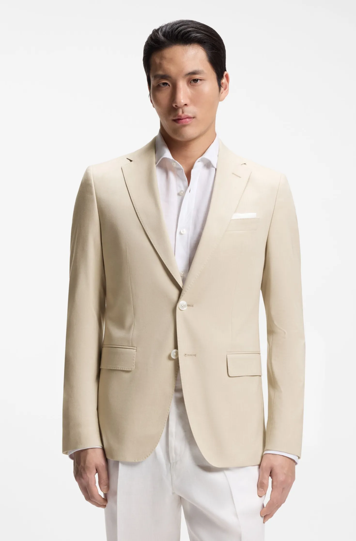 Slim-fit blazer in stretch chiffon