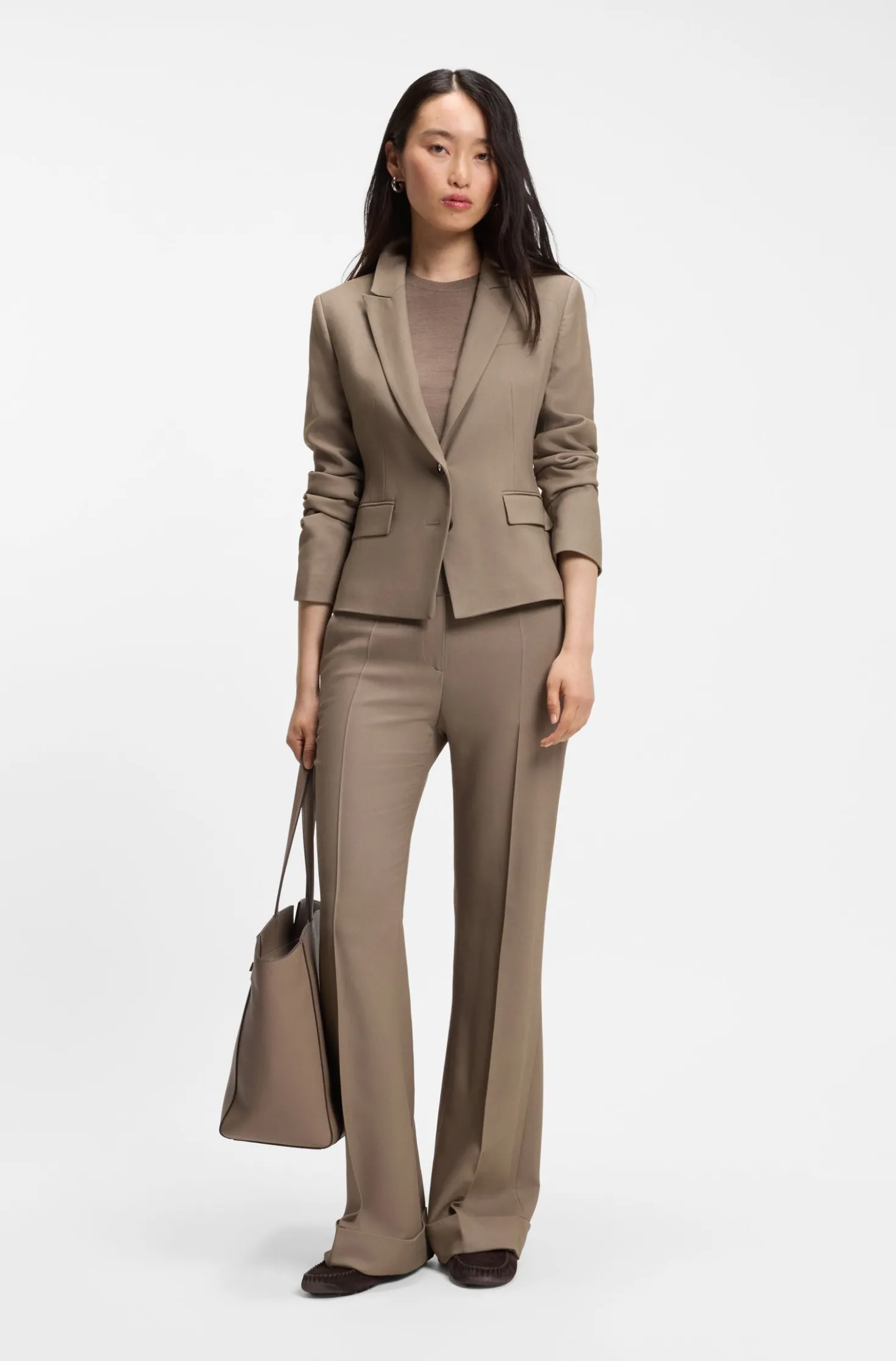 Slim-fit blazer in stretch gabardine