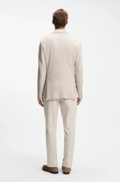 Slim-fit blazer in striped linen and cotton