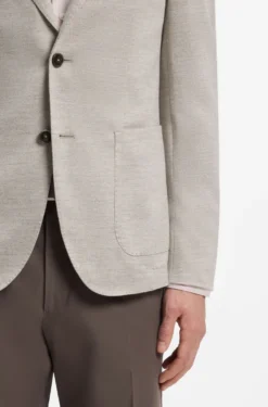 Slim-fit blazer in virgin wool and cotton