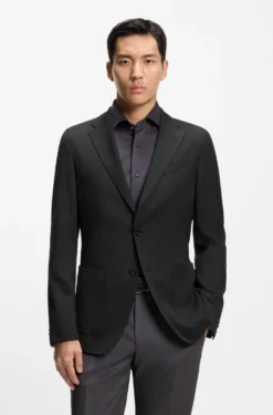 Slim-fit blazer in virgin wool and silk