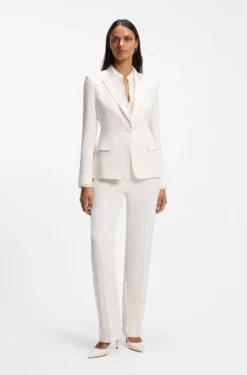 Slim-fit blazer with single-button closure