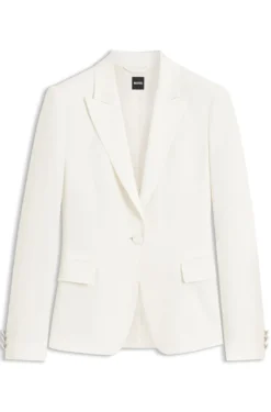 Slim-fit blazer with single-button closure