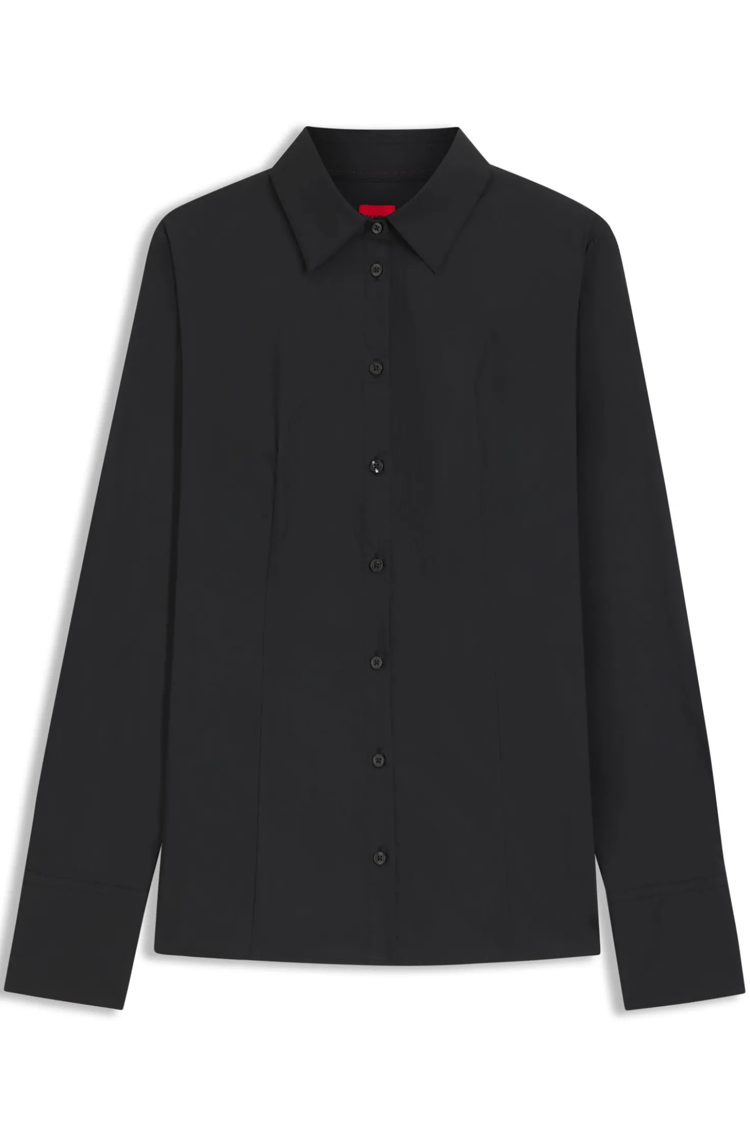 Slim-fit blouse in easy-iron poplin