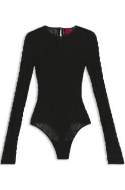 Slim-fit bodysuit in stretch lace