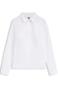 Slim-fit cotton-blend blouse with side zip