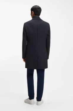 Slim-fit cotton-blend coat with detachable padded inner