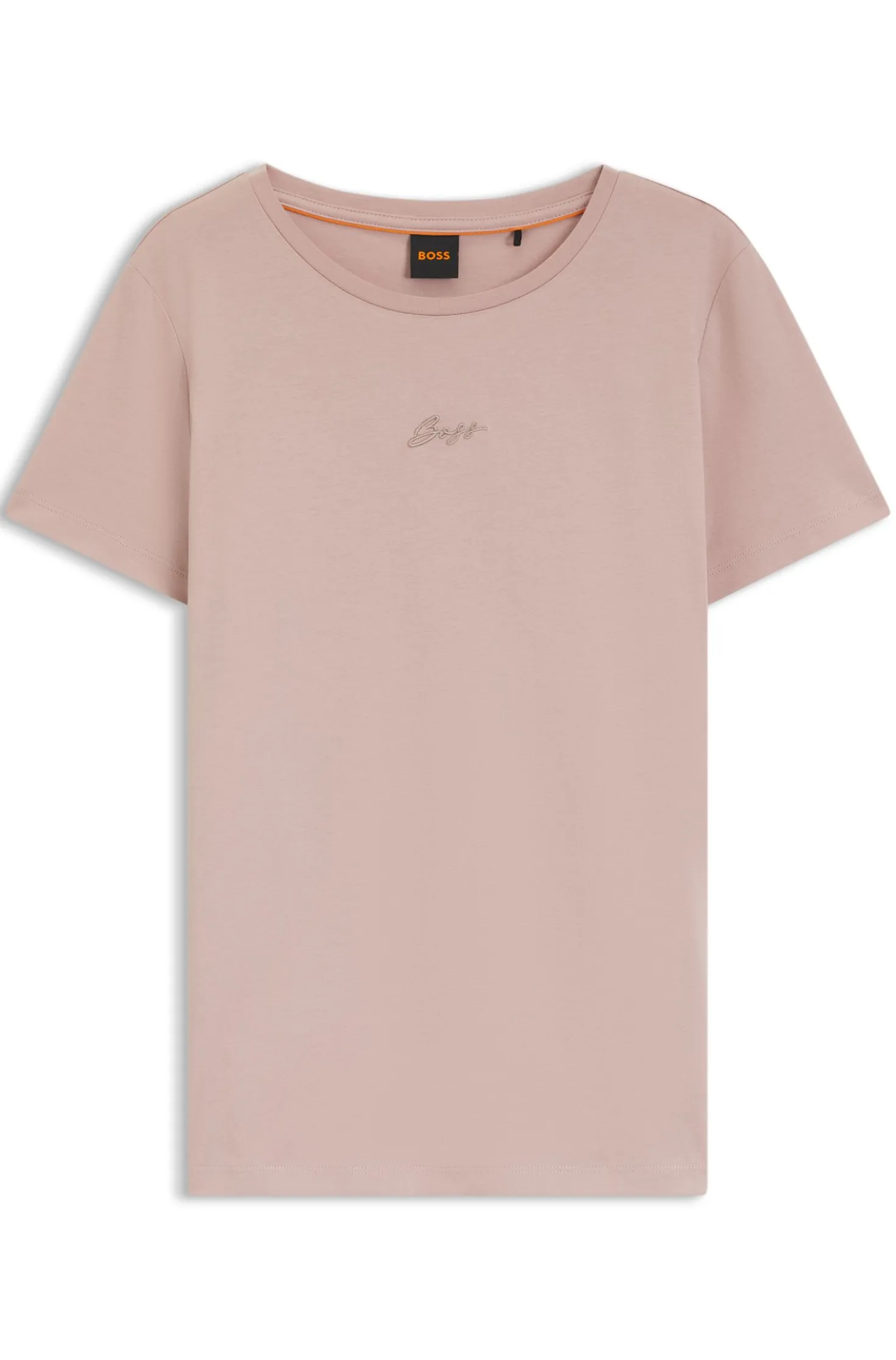 Slim-fit cotton T-shirt with handwritten logo embroidery