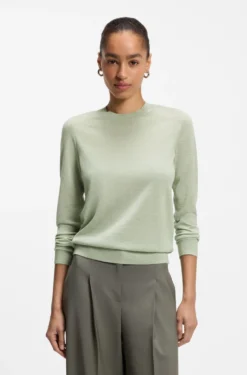 Slim-fit crew-neck sweater in merino wool