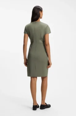 Slim-fit dress in Italian stretch wool