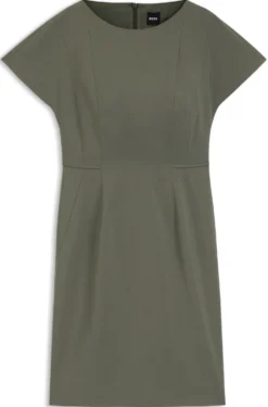 Slim-fit dress in Italian stretch wool