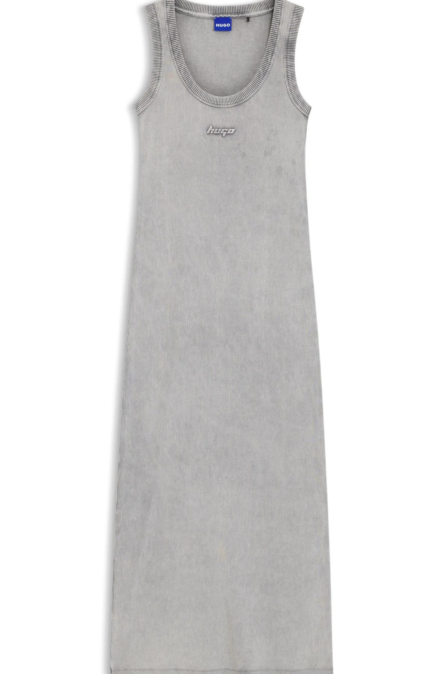 Slim-fit dress in stretch cotton with embossed logo