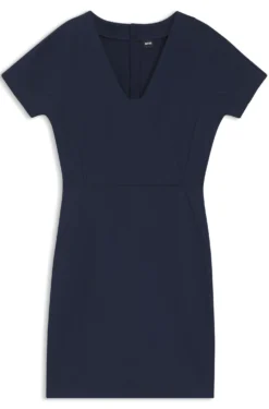 Slim-fit dress with piped waist