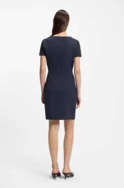 Slim-fit dress with piped waist