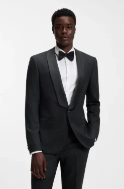 Slim-fit evening suit in stretch twill