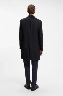 Slim-fit formal coat in wool with cashmere