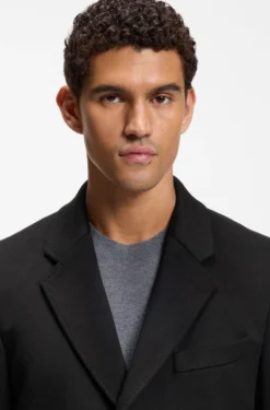 Slim-fit formal coat in wool with cashmere