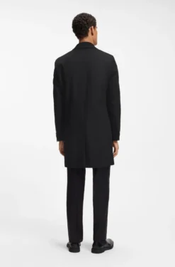 Slim-fit formal coat in wool with cashmere