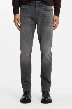 Slim-fit grey jeans in flexible soft-motion denim