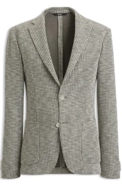 Slim-fit jacket in a patterned cotton blend