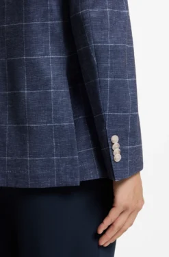 Slim-fit jacket in checked stretch jersey